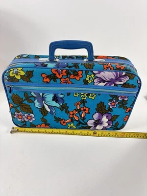 Maleta Boho Vintage 16x10 Bantam Travelware Años 60 Hippie Flor Patrón Flora Foto 1 de 4