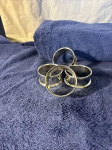 Vintage 90er Godinger versilberte Serviettenringe 4er Set (q) - Bild 1 von 6