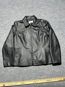 Vintage Worthington Damen echt Lammfell schwarz Lederjacke weich Gr. L - Bild 1 von 6