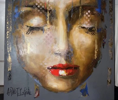 ANNE PIVOT LAFRATE Gemälde 32x32 "LISBETH" - Bild 1 von 4