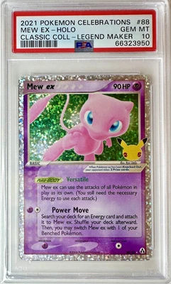 PSA 10 MEW EX #88 - 2021 POKEMON CELEBRATIONS CLASSIC COLLECTION 88/92 - Image 1 of 2