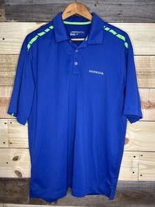 Nike Golf Dri-Fit Men's Large Bright Blue/Neon Green Short HONDA  AGENT SHIRT - Picture 1 of 9
