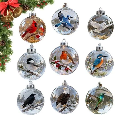 Nature’s Birds Crystal Glass Ornament Set, Cardinal Bird Glass Christmas Tree - Image 1 of 4