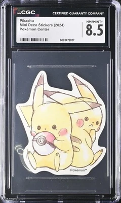 CGC NM/MINT+ 8.5 Pikachu 2024 Mini Deco Stickers Pokemon Center Japan Original - Image 1 of 2