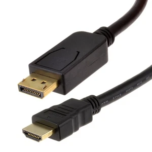 2m Displayport PC Stecker Zu HDMI Bildschirm/ Monitor/ TV Kabel Vergoldet - Bild 1 von 4