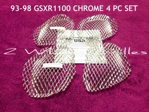 93-98 SUZUKI GSXR 1100 CHROME FAIRING GRILLS SCREENS VENTS MESH GRATES - Imagen 1 de 4