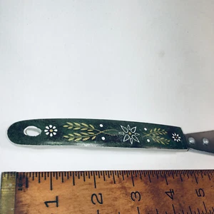Vintage Household Japan Stainless Steel Spreader Spatula Wheat Green Flowers 12" - Picture 1 of 5