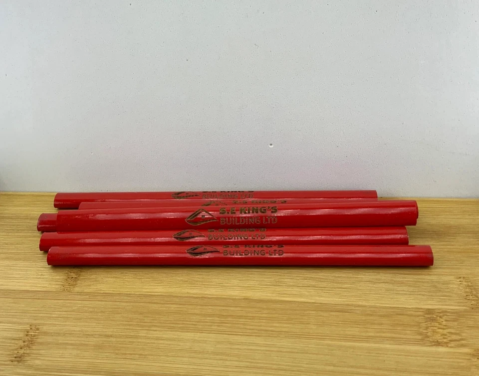 Personalised carpenter builder woodwork pencils RED - Image 1 of 1
