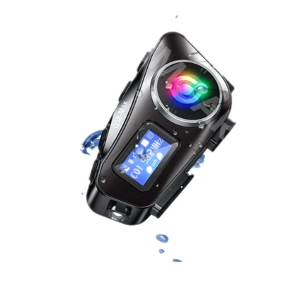 Motorcycle Intercom Helmet Bluetooth Headset Rider FM LCD Flashlight Waterproof - Image 1 of 4