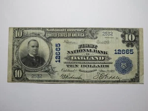 $10 1902 Oakland California CA National Currency Bank Note Bill Ch. #12665 VF - Picture 1 of 3