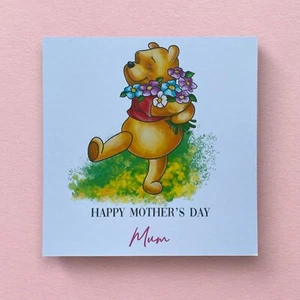 Personalised Mothers Day Card Mum Mummy Gran Nanny Nana Grandma Winnie The Pooh - Picture 1 of 5