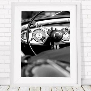 VINTAGE CARS - Steering Wheel Poster Picture Print Sizes A5 to A0 *FREE DELIVERY - Picture 1 of 14