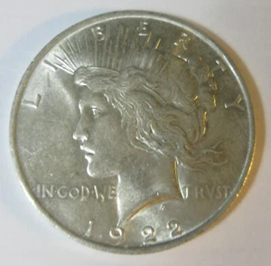 Dólar de plata de la paz 1922 - elección sin circular (#926Q) - Imagen 1 de 2