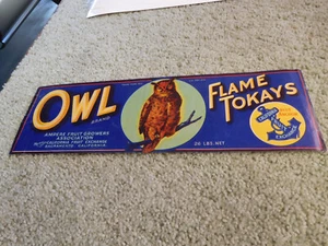 1940's Owl Brand Fruit Crate label original - Picture 1 of 2