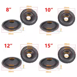 For 8" 10" 12" 15" Car Speaker Cone Subwoofer Drum Ripple Paper Horn Parts 1 Pcs - Picture 1 of 9