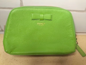OSPREY OF LONDON- REAL LEATHER-LARGE-MAKE UP / BAG ANNEMONE GREENRRP £79-NEW ! - Picture 1 of 8