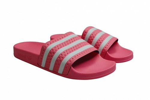 WOMEN'S ADIDAS ADILETTE SLIDES PINK WHITE FLIP FLOP BEACHWEAR D97706