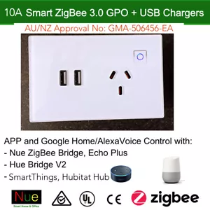 Echo Plus Philips Hue Nue Bridge Compatible Smart ZigBee 3.0 Socket PowerPoint - Picture 1 of 11