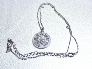 Vintage silberfarbene Avon Halskette mit Stern Design Kristall Tropfen - Bild 1 von 4
