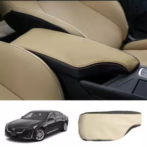 Beige Leather Middle Console Armrest Box Cover Trim For Cadillac CT5 2020-2023 - Picture 1 of 5