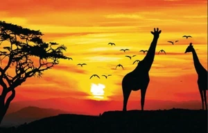 Telón de fondo de safari africano, decoración de fiesta, 3 piezas pancarta número de artículo 13718508 - Imagen 1 de 6