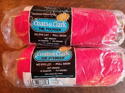 Coats & Clark The Pounder Red 190 Acrylic Yarn 4-Ply Worsted Weight 16oz  - Image 1 of 3