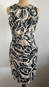 Sheike women shift dress size 10 print panel Black cream fitted sleeveless lined - Picture 1 of 6