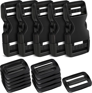 5Set Buckles for Nylon Webbing Straps 1", Quick Side Release Plastic Buckles Cli - Picture 1 of 6
