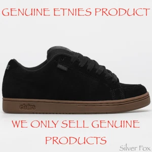 ETNIES KINGPIN BLACK & GUM SKATE SKATEBOARD SHOES SNEAKERS RUNNERS BRAND NEW - Picture 1 of 9