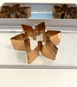 Williams Sonoma Copper Snowflake Cookie Cutter Set of 3 in Metal Tin - Picture 1 of 4