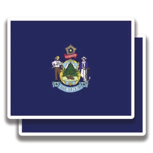 MAINE STATE FLAGGE AUFKLEBER 2 Sticker Bogo für Auto Stoßstange LKW 4x4 2 für 1 - Bild 1 von 1