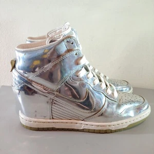 Rare Size 8 - Nike Dunk Sky Hi PRM SS Nike Knows W Silver Women's Reflective - Picture 1 of 11