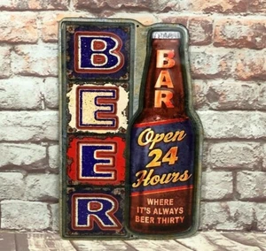 Beer Bar- Beer-Thirty - Die Cut Aluminum Sign - Made in America - 7.25" x 11.5" - Picture 1 of 6