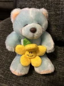 Vintage Forever Friends Blue Plush Bear With Sunflower Gosh International - Picture 1 of 4