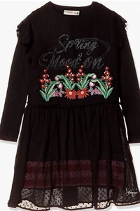 DESIGUAL Decimal 19SGVWX1 Dress, Long Sleeve, Kids, EU 9/10 Girls - Picture 1 of 12