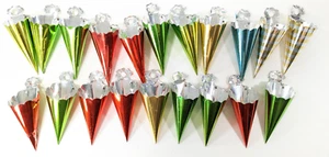 Lote 20 adornos navideños de colección con soporte de caramelo en forma de cono de metal de papel de aluminio - Imagen 1 de 9