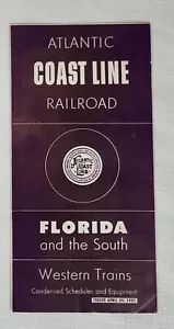 Atlantic Coast Line Railroad Florida & South Western Trains Condensed Schedule - Picture 1 of 3