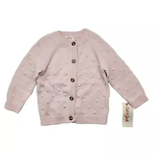 Baby Girls Sweater Bobble Knit Pink Cardigan Button Down Size 3-6M 12M 18M - Picture 1 of 5