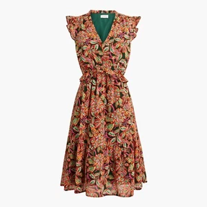 J Crew Floral Ruffle Dress Womens Plus Size 18 Boho Romantic Peasant - Picture 1 of 18