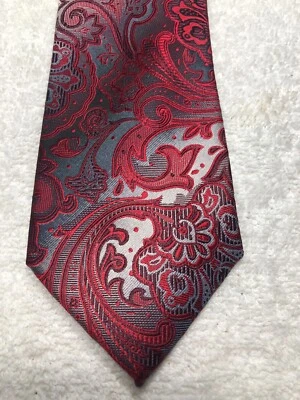 VAN HEUSEN CORBATA HOMBRE ROJO GRIS NEGRO 3,25 X 58 NUEVA SIN ETIQUETAS Foto 1 de 4