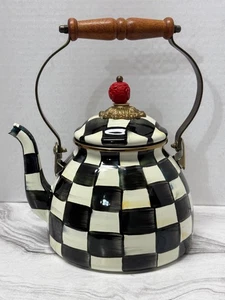 Mackenzie-Childs Courtly Check 2 Quart Emaille Teekanne - Bild 1 von 14