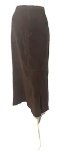 White Stag Plus Size Brown Long Skirt 3X Pockets Slit Stretch - Picture 1 of 7