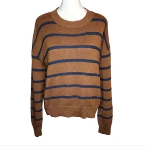 Maglione girocollo Toad & Co Bianca II marrone zucchero blu navy a righe taglia small - Foto 1 di 6