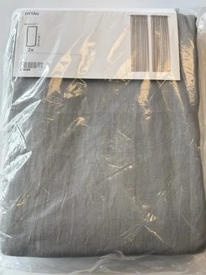 IKEA DYTAG Gray Linen Curtains 2 Panels, 805.203.51, 57"x98" Light-Filtering - Image 1 of 4