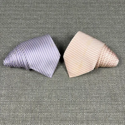 2 corbatas de seda a rayas rosa púrpura manchadas Borrelli Napoli para hombre 62" 3 1/2" Foto 1 de 4
