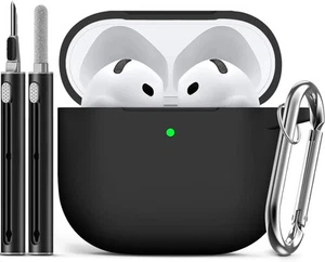 Pour Airpods 4 Housse Etui 2024 avec Kit de Nettoyage, Etui de Protection en Silicone Souple pour - Photo 1/6