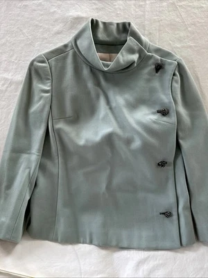 Vtg '60's Jack Feit Blue Jackie O Poly Blend Jacket Blazer 60s 70s Old Money - Image 1 of 4