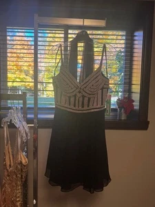 Schwarz Gold Jovani Cocktailkleid 62727 Neu mit Etikett SALE! gr 8 - Bild 1 von 4