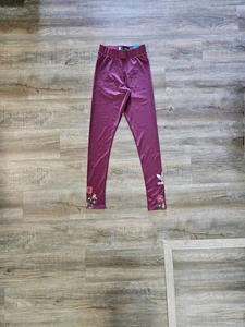 Neu mit Etikett Adidas HERS Studio London Damen-Leggings burgunderrot & geblümt Größe XS - Bild 1 von 10