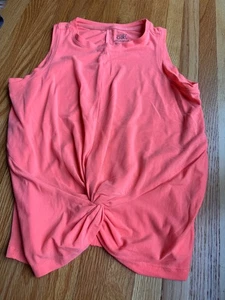 ATHLETA GIRL Twist Around Tank Size Large 12, Coral, Excellent Condition - Picture 1 of 5